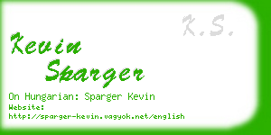 kevin sparger business card